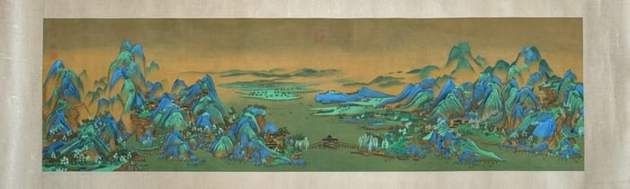QIU YING, LANDSCAPE SILK PAINTING
