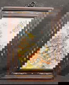 ZHUSHAN EIGHT FRIENDS WANG DAFAN HAND-PAINTED QI JIAJUN'S MARITIME PORCELAIN PLAQUE PAINTING