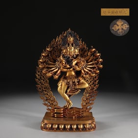 OLD COLLECTION OF FINE-CAST GILT BRONZE STATUE OF KING KONG, MARK DAMING YONGLE YEAR