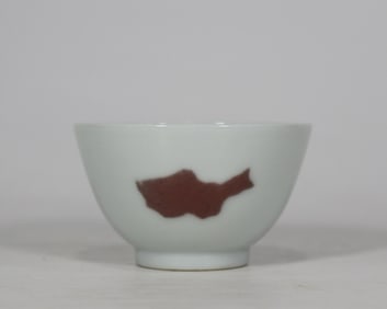 QING YONGZHENG YEAR GLAZE RED FISH CUP