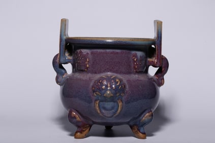 JUN KILN CENSER WITH EAR HANDLES