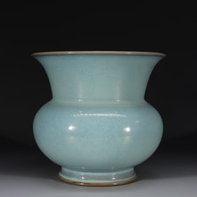 SONG JUN KILN SKY BLUE GLAZE EARTHWORM MUD PATTERN SLAG BUCKET FLOWER POT