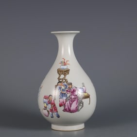 QING YONGZHENG YEAR FAMILLE ROSE CHARACTER STORY BOTTLE