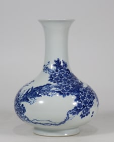 THE REPUBLIC OF CHINA FAMOUS WANG BU (WILLING TO HEAR MY FAST) BLUE AND WHITE FLOWERS AND BIRDS FLAT