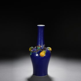 QING DYNASTY SKY BLUE GLAZE BOTTLE