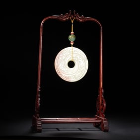 QING DYNASTY WHITE JADE BI