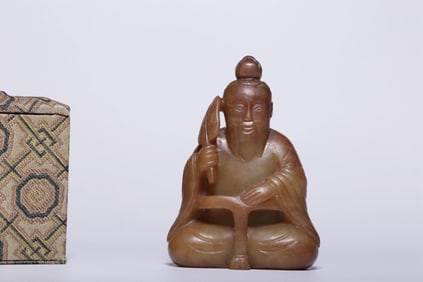HETIAN JADE SEED MATERIAL WITH IMMORTAL FIGURE