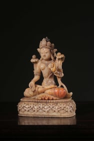 QING. SHOUSHAN STONE CARVING TANTRIC BUDDHIST STATUE