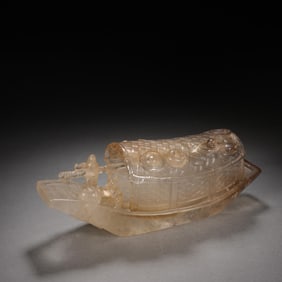 QING DYNASTY CRYSTAL BOATING ORNAMENT