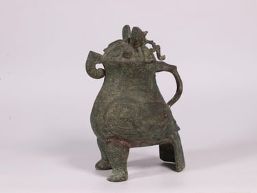 BRONZE FUHAO OWL URN