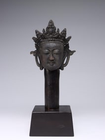 MING DYNASTY BRONZE GUANYIN BUDDHA HEAD