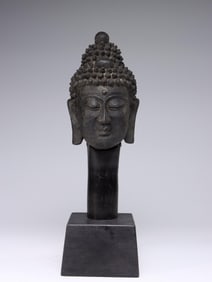 MING DYNASTY BRONZE STATUE OF SAKYAMUNI BUDDHA HEAD