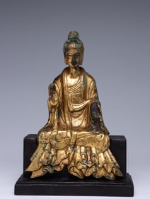 LIAO JIN BRONZE GILT BUDDHA STATUE
