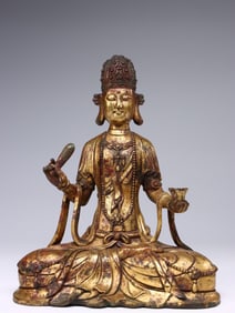 GILDED BRONZE BUDDHA STATUE FROM LIAO AND JIN DYNASTIES
