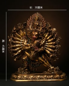 BRONZE GILT STANDING STATUE OF VAJRAPANI