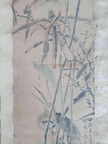 HUANG SHEN, FLOWERS AND BIRDS, HANGING SCROLL