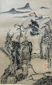 SHI TAO'S FINE LANDSCAPE HANGING SCROLL
