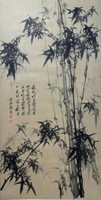 ZHENG BANQIAO BAMBOO FINE HANGING SCROLL