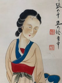 ZHANG DAQIAN, A FINE HANGING SCROLL OF LADIES