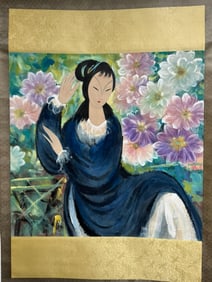 LIN FENGMIAN, BEAUTY IN FLOWERS SCROLL