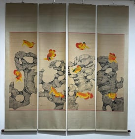 WU GUANZHONG, AROWANA PANORAMIC SCROLLS SET