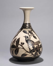 A CIZHOU YAO FLOWER AND BIRD VASE