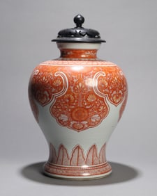 A IRON-RED FLORAL VASE