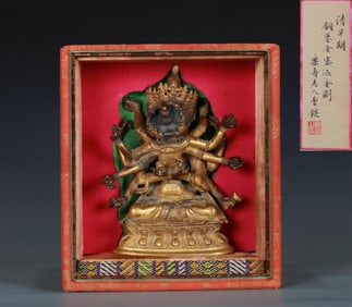 COPPER GILDED BUDDHA STATUE