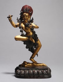 A GILT-COPPER ALLOY FIGURE OF VAJRAVARAHI