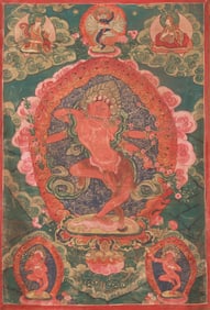 A FIGURE OF VAJRAVARAHI THANGKA