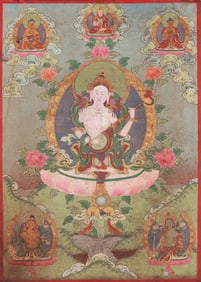 A BODHISATTVA THANGKA