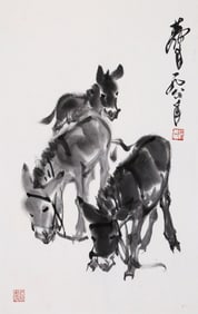 HUANG ZHOU ATTRIBUTED TO,DONKEYS