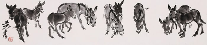 HUANG ZHOU ATTRIBUTED TO,DONKEYS