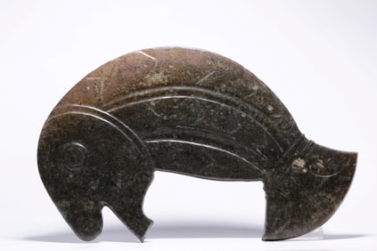 ANCIENT JADE FISH SHAPE ORNAMENT