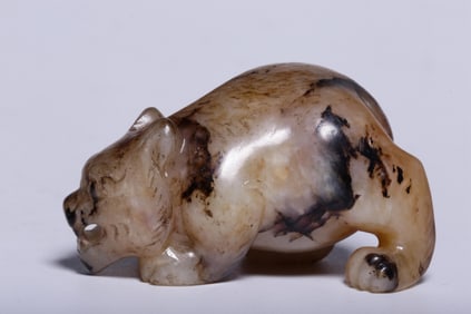 HETIAN JADE SEED MATERIAL MERCURY WITH XIONG BA TIAN XIA