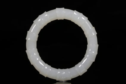 HETIAN WHITE JADE RISING STEP BY STEP JADE RING
