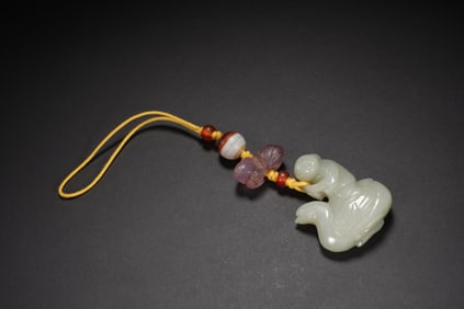 QING DYNASTY HETIAN WHITE JADE MULTI-TREASURE PENDANT
