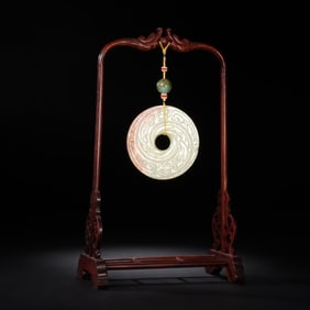 QING DYNASTY YELLOW JADE FULL BRUSH JADE BI