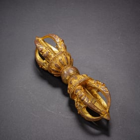 QING DYNASTY COPPER GILT VAJRA