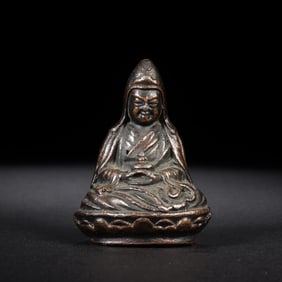 QING DYNASTY COPPER AMITABHA BUDDHA SEATED STATUE
