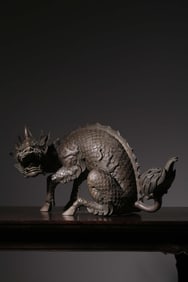 QING DYNASTY BRONZE UNICORN ORNAMENT