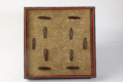 THE QIANLONG IMPERIAL COLLECTION OF THE QING DYNASTY MULTI-EYED DZI TEXT ARE VERY CLEAR 3 TO 12 EYE