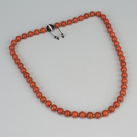 QING DYNASTY AGATE PENDANT MEDICINE BUDDHA BEAD STRING