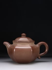 DAHENG STYLE PURPLE CLAY HEXAGONAL LOTUS SEED POT