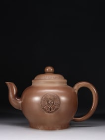 YANG PENG STYLE DUAN CLAY TAI CHI BAGUA PATTERN PURPLE CLAY POT