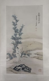 ZHANG DAQIAN, SELF-PROCLAIMED MINISTER IS THE IMMORTAL OF WINE, HANGING SCROLL