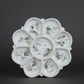 REPUBLIC OF CHINA SHALLOW COLOR LANDSCAPE DECORATED PALETTE