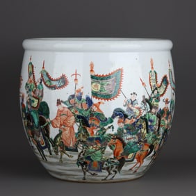 QING DYNASTY MULTI-COLOR GOD CONFERRED RANKINGS CHARACTER STORY JAR