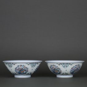 QING DYNASTY YONGZHENG DOUCAI PHOENIX PATTERN BOWL