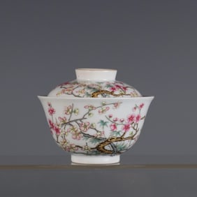 QING QIANLONG (IN THE STYLE OF THE TEMPLE OF REVERENCE) PINK ENAMEL THREE-MONTH PEACH BLOSSOM